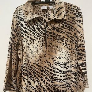 Zenergy golf by chicos size 1 zip top nylon spandex top